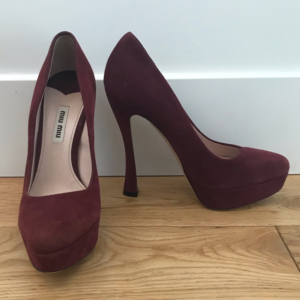 Miu Miu High Heel Suede Pumps- Size 36